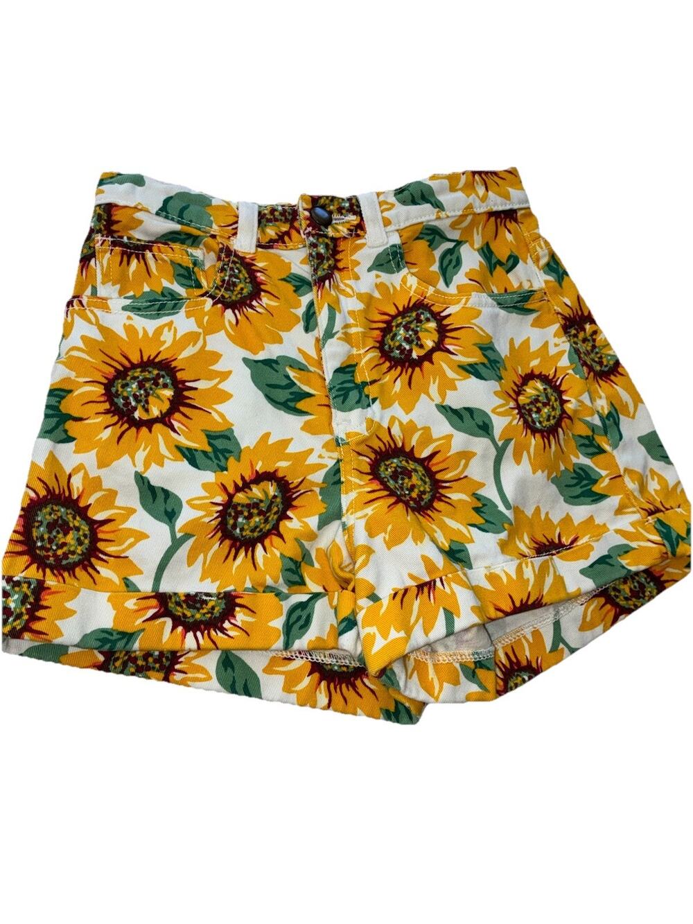 American Apparel Sunflower Denim Shorts 26 27 Boho Festival Y2K Streetwear